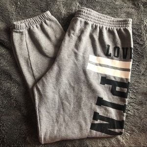 grey love pink classic sweat pant